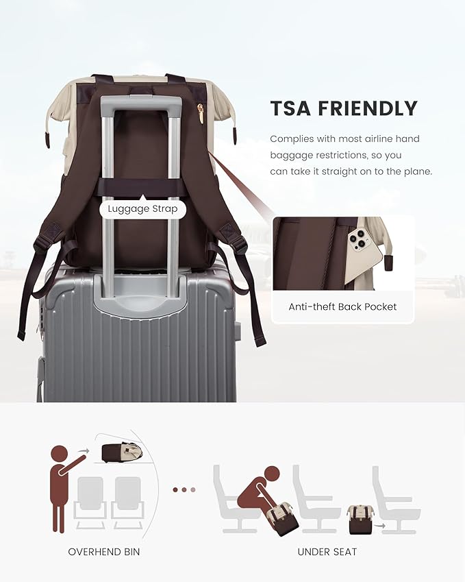 LOVEVOOK Laptop Backpack for Women, 15.6 Inch Work Laptop Bag - Image 4