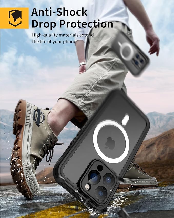 Lanhiem for iPhone 14 Pro Magnetic Case, Waterproof Dustproof Shockproof Case - Image 5