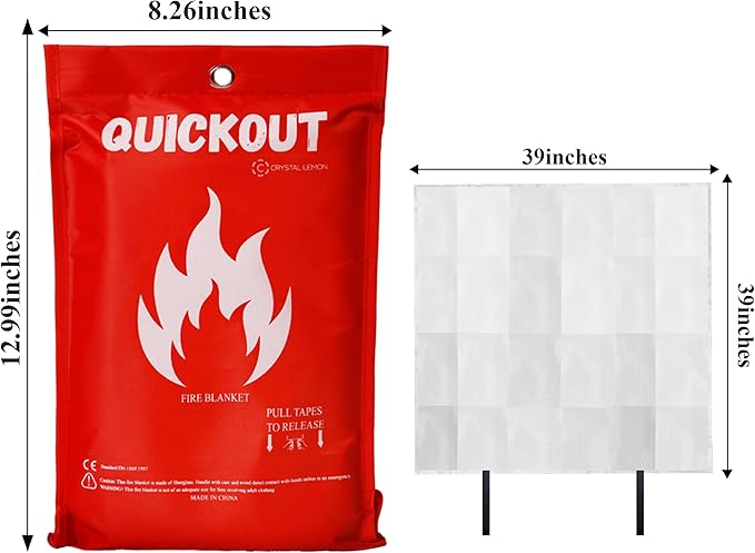 Crystal Lemon Fire Blanket 12-Pack, 39x39 Multi-Use Emergency Fire Suppression - Image 2