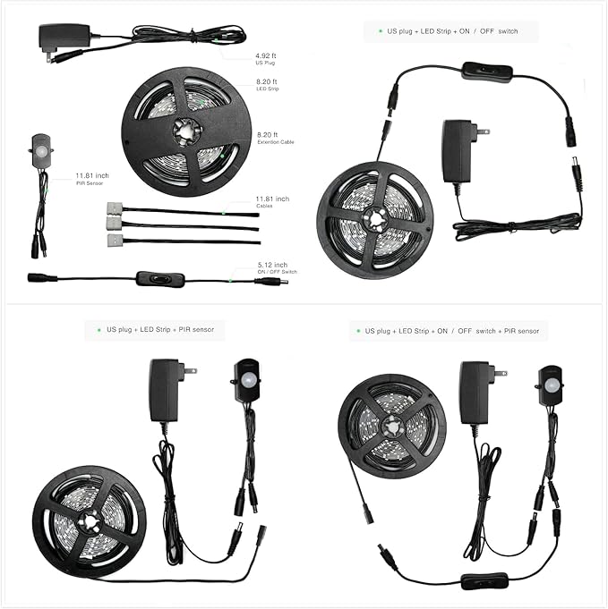 Sensky 19.7ft/6m Motion Activated LED Strip Light Kit Flexible LED Strip Motion - Image 4