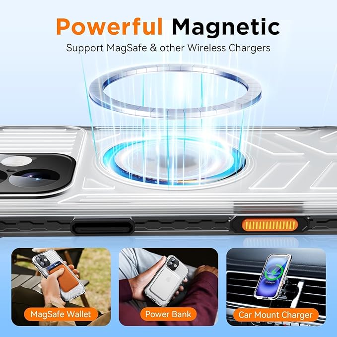 WIFORT for iPhone 16 Plus Waterproof Case, Fit for Magsafe Full Body Magnetic - Image 4