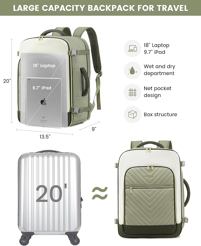LOVEVOOK Large Travel Backpack for Women, TSA Carry on Backpack for Airplanes - Image 5