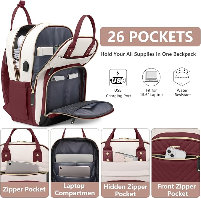 Laptop Backpack for Women Work Bag - Image 2