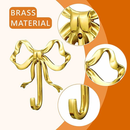 2 Pcs Gold Bow Wall Hooks - Image 2