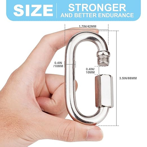 1Pcs 3.5 Inch 316 Heavy Duty Stainless Steel Screw Chain Quick Links, 2000 LBS - Image 2
