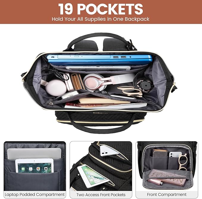 LOVEVOOK Laptop Backpack for Women, 15.6 Inch Professional Womens Travel - Image 2