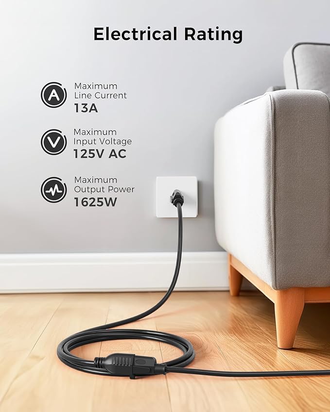 Cable Matters 2-Pack 16 AWG Heavy Duty 13A Power Extension Cord - 15ft - Image 2