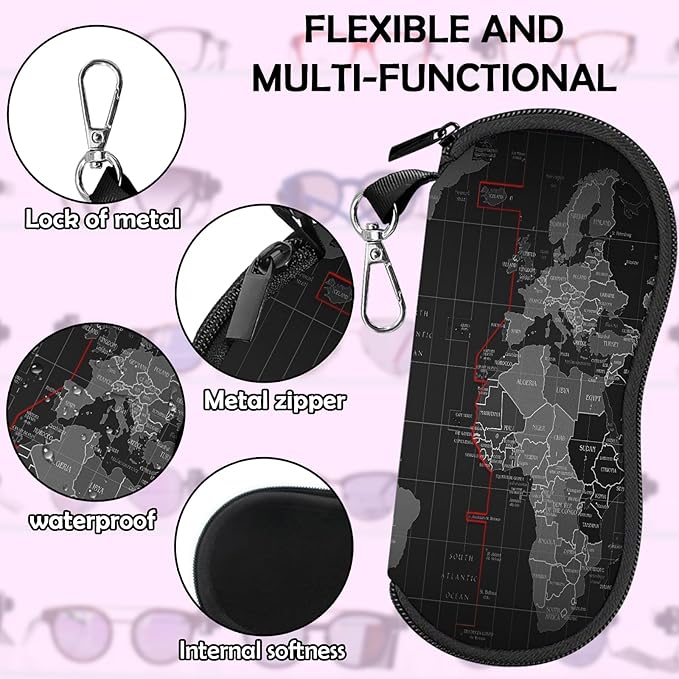 Glasses Case Sunglasses Eyeglass Soft Case Zipper Light Neoprene Pouch - Image 4