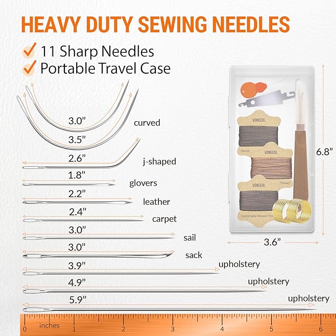 Upholstery Repair Kit: Waxed Sewing Thread & Heavy Duty Needles - Image 4