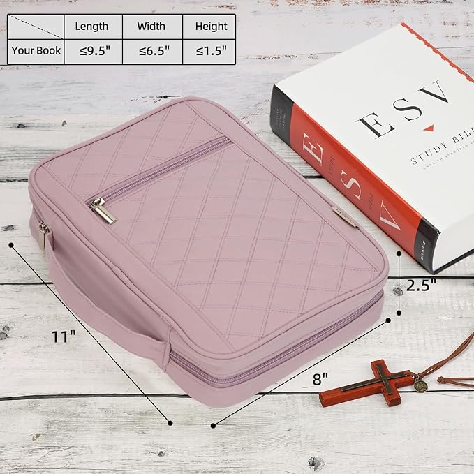 FINDCOZY Bible Cover for Women, Durable Carrying Book Case Church Bag for - Image 3