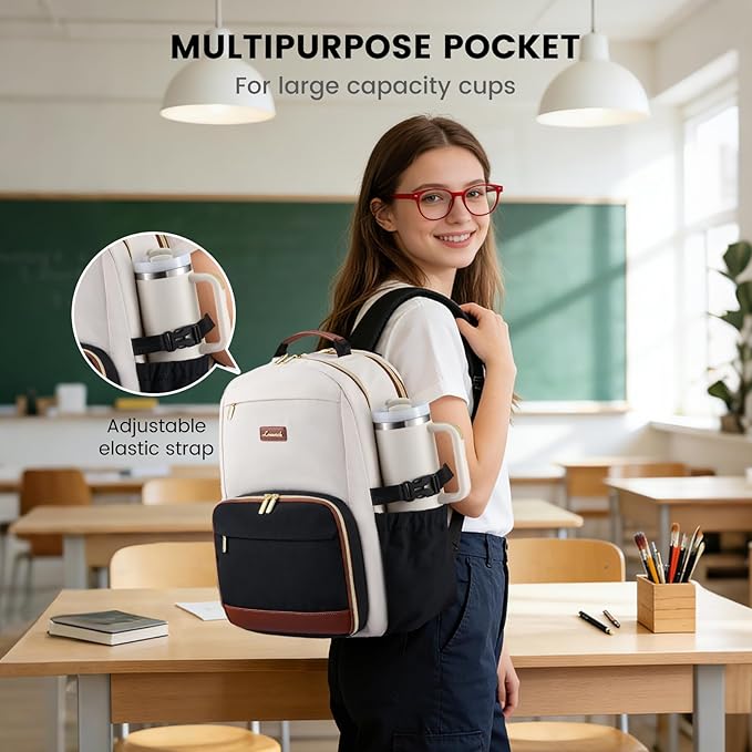 LOVEVOOK Lunch Backpack with Lunch Compartment, 17 Inch Laptop Work Travel - Image 3