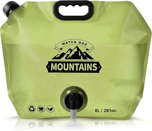 8L Collapsible Water Bag BPA-Free Foldable Water Container Leakproof Portable by MrBulloc
