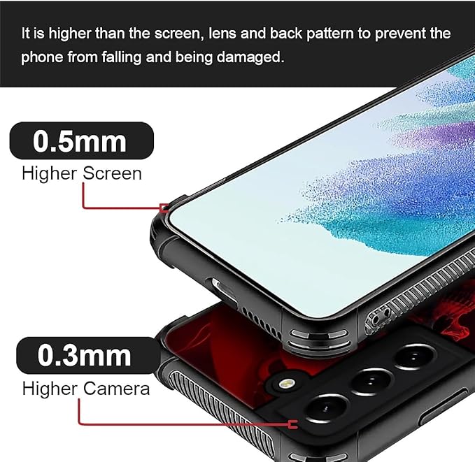 for Samsung Galaxy S21 FE Case, Gestures Funny Skull Pattern Graphic Design - Image 4