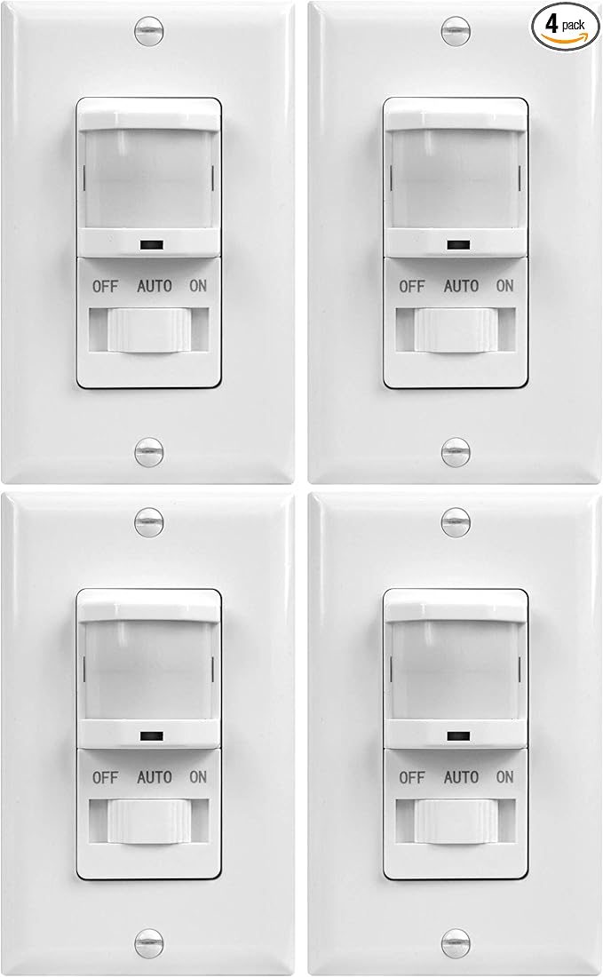 TOPGREENER in-Wall PIR Motion Sensor Light Switch, Motion Sensor Switch by TOPGREENER