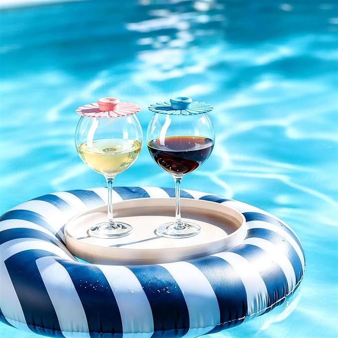 Goodluck Floating Pool Wine Glasses Set of 2, 18oz Tritan Shatterproof Stemware - Image 2