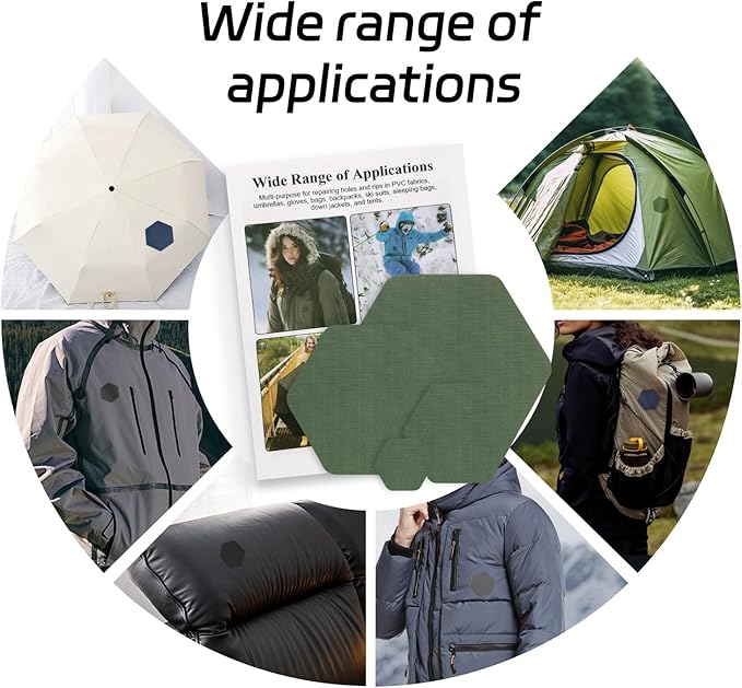 J.CARP 16PCS Nylon Repair Patches, Self Adhesive & Waterproof Patches, Nylon - Image 5