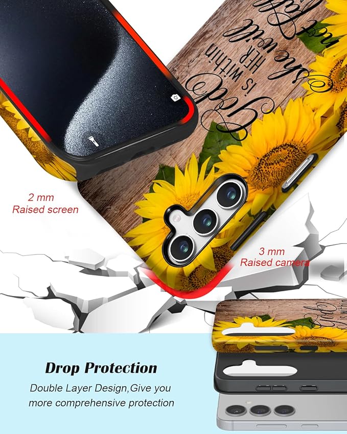 Compatible for Samsung Galaxy A15 5G Case, Dual Layer Heavy Duty 2 in 1 - Image 3