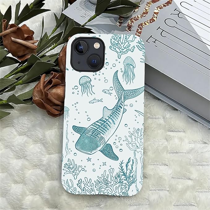 for iPhone 15 Case, HH2 Ocean Whale Shark Hybrid 2 Layer Hard Shell Silicone - Image 4