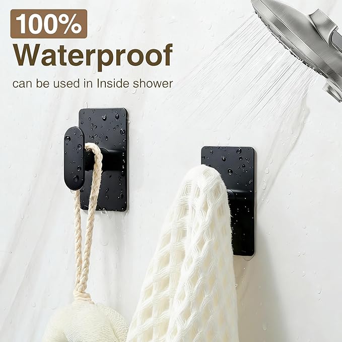 pickpiff Adhesive Towel Hooks for Bathroom: 20LB Extra Strong Wall Hanger for - Image 6