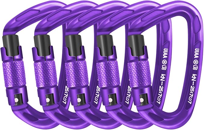 UIAA Certified Professional Heavy Duty Large Locking Carabiner Clips Climbing by AINIKEY
