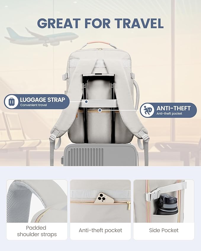 LOVEVOOK Travel Backpack for Women & Men 50L, Airline Approved Carry On - Image 6