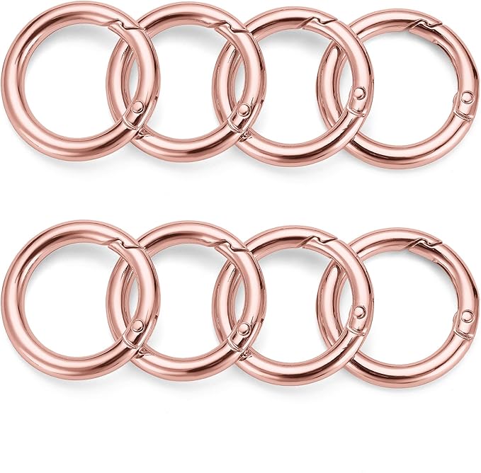 Gkeygo Key Ring Clip, 1 Inch Keychain Rings, 8 Pack Round Carabiner Clip - Image 7