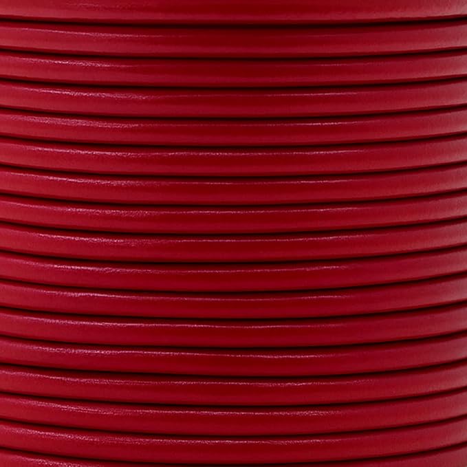 Mandala Crafts Round Genuine Burgundy Leather Cord - Image 3