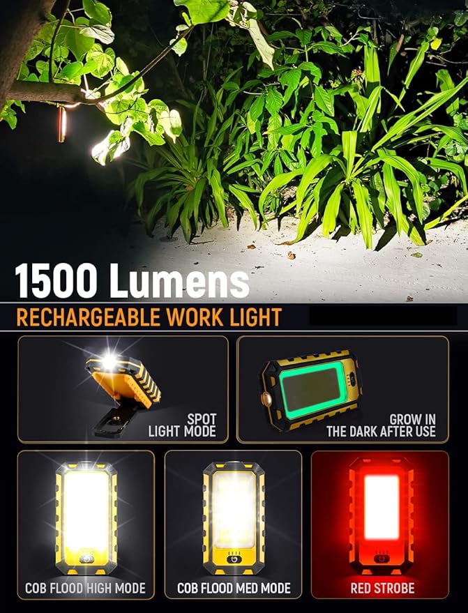 innofox LED Rechargeable Magnetic Work Light 40W 1500Lumens, Hanging Hook 4 - Image 3