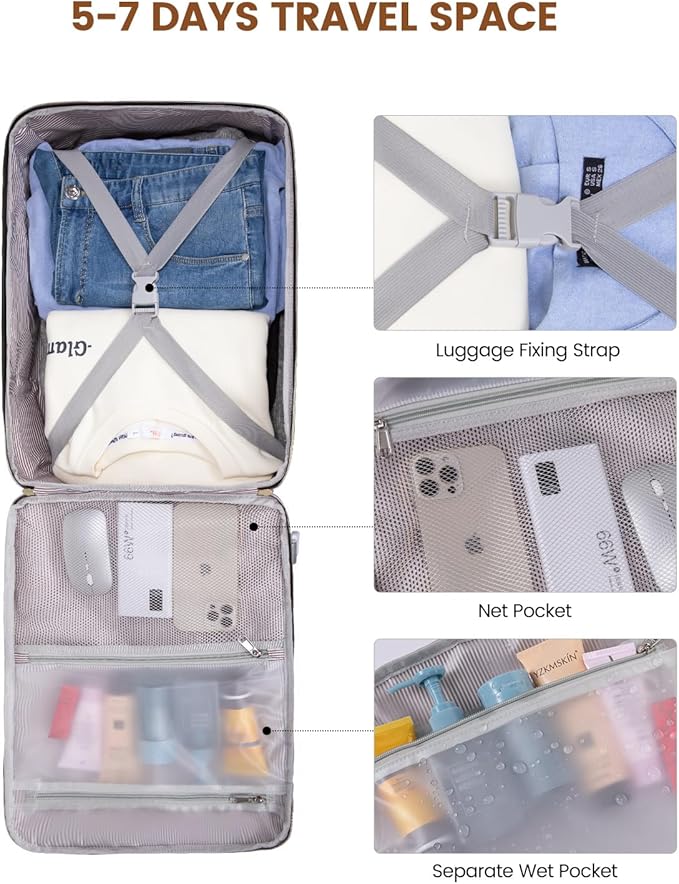 LOVEVOOK 40L Travel Backpack for Women & Men, Airline Approved Carry On Luggage - Image 9