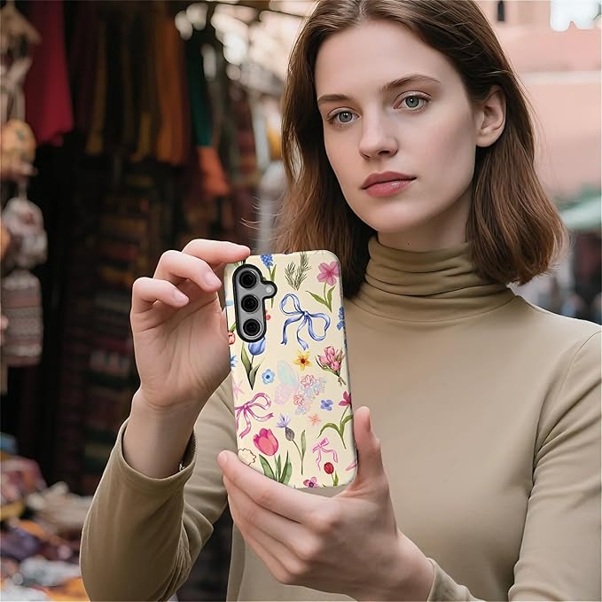 for Samsung Galaxy S24 FE Case, HL2 Aesthetic Flower Preppy Collage Hybrid 2 - Image 5