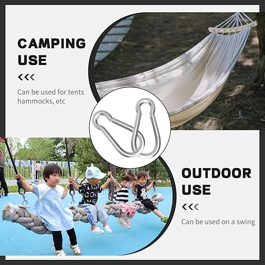 Carabiner, Heavy Duty Galvanized Steel Spring Snap Hook Carabiner Clips - Image 7