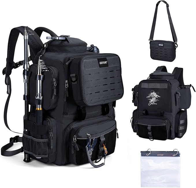 Goture Fishing Backpack, 900D Water-Resistant Tackle Backpack by Goture