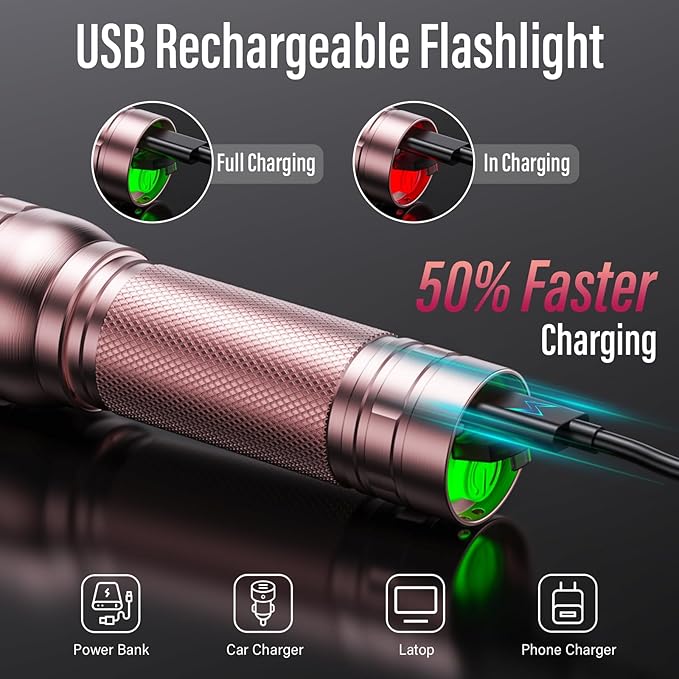 Rechargeable Flashlights High Lumens, G1000 Super Bright Flash Light 2 Pack - Image 3
