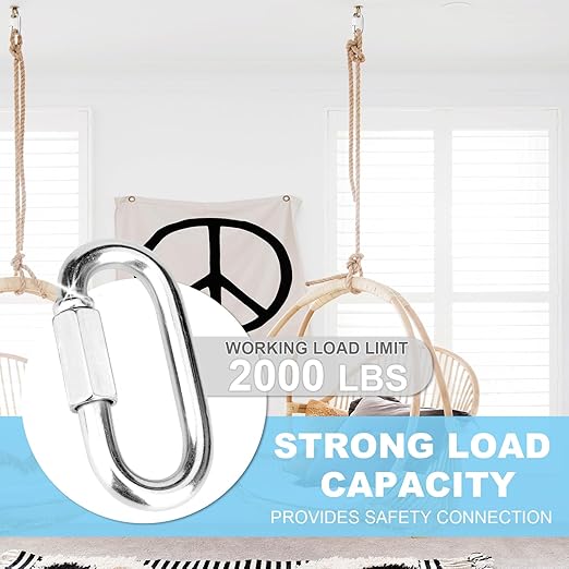 2Pcs 3.5 Inch 316 Heavy Duty Stainless Steel Screw Chain Quick Links, 2000 LBS - Image 3