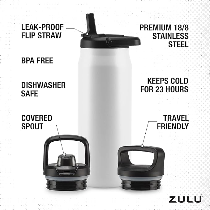 ZULU Base 32oz Stainless Steel Water Bottle - Image 4