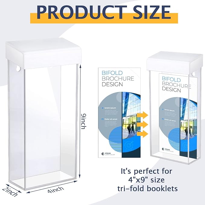 Remerry 1 Pcs Outdoor Brochure Holder 4 x 9 Inch Waterproof Wall Mount - Image 3