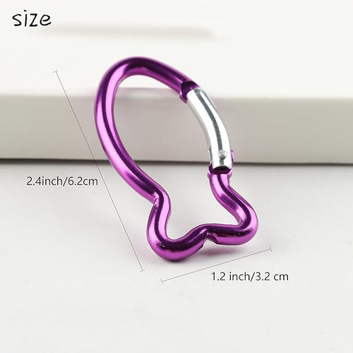 7Pcs Cute Fish Shape Carabiner Clips, 2.4inch Colorful Mini Aluminum Alloy - Image 2
