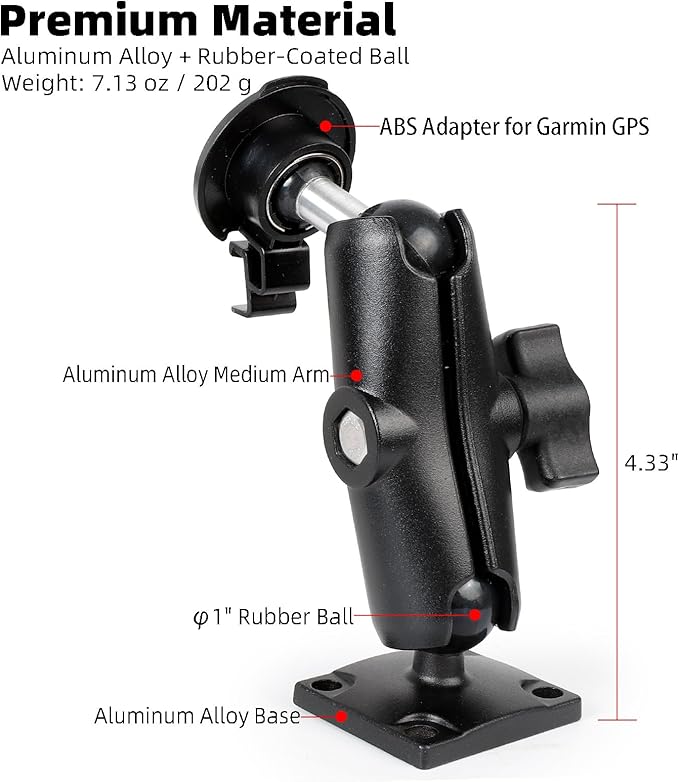 Aluminum GPS Mount with AMPS Drill Base Compatible Replacement - Image 4
