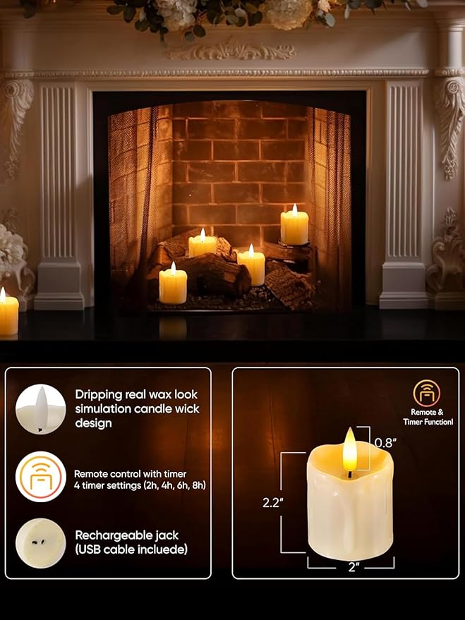 Homemory Rechargeable Flameless Candles - Image 4