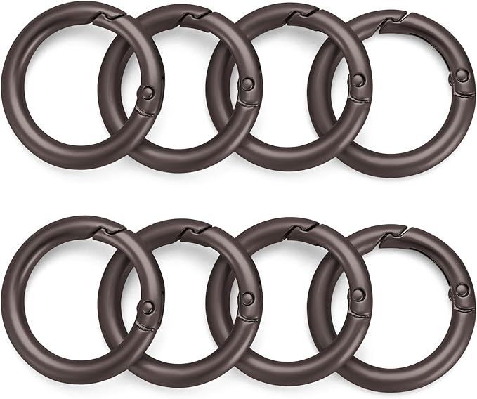 Gkeygo Key Ring Clip, 1 Inch Keychain Rings, 8 Pack Round Carabiner Clip - Image 7