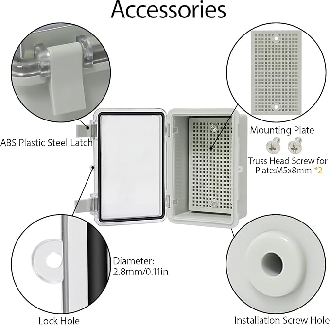 ABS Plastic Dustproof Waterproof IP65 Junction Box Hinged Shell Universal - Image 5