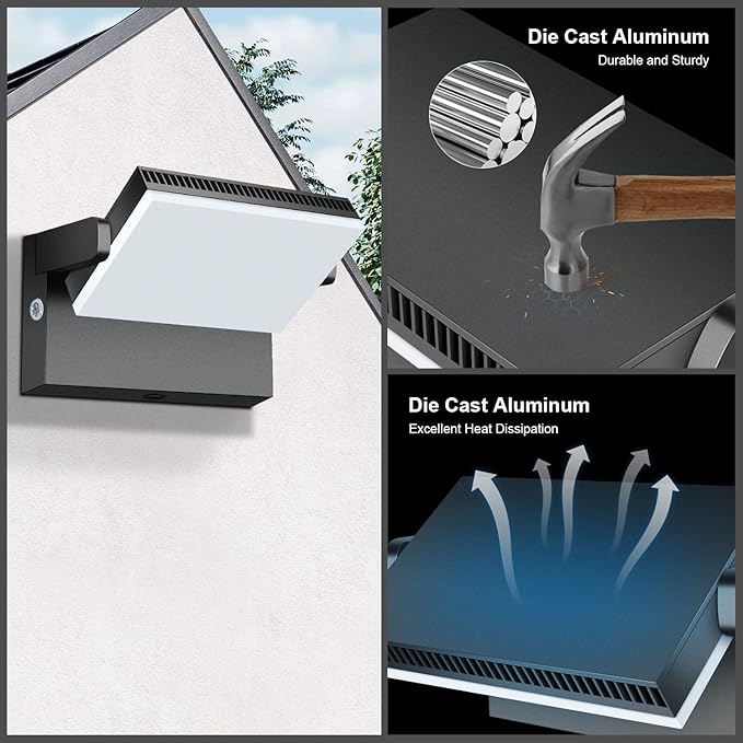 Modern Sleek Flood Lights Outdoor, 120W 5000K Dusk-to-Dawn Photocell - Image 6