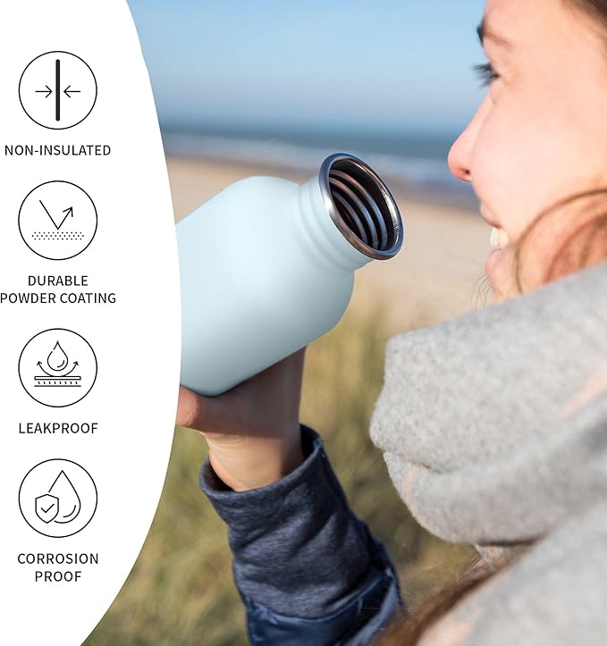 Bambaw 1 Litre Stainless Steel Water Bottle, Light Blue Water Bottle, BPA-Free - Image 3
