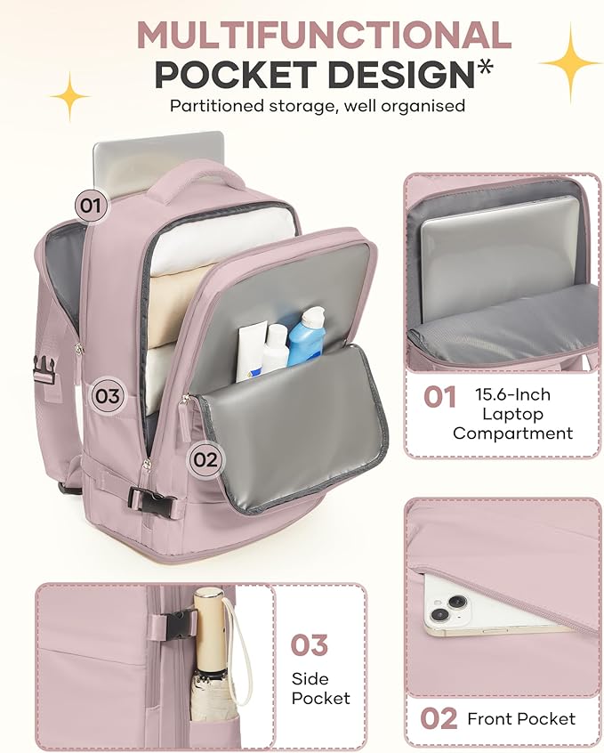 coofay Travel Backpack For Women Men Airline Approved Carry On Backpack Flight - Image 6