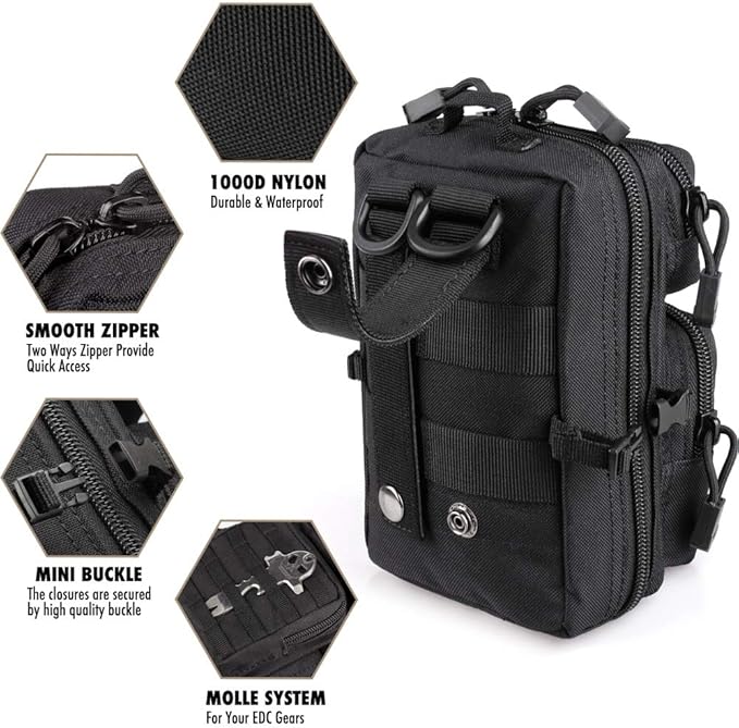 LIVANS Tactical Molle Utility Pouch, EDC Tool Pouch Tactical Phone Pouches Mini - Image 5