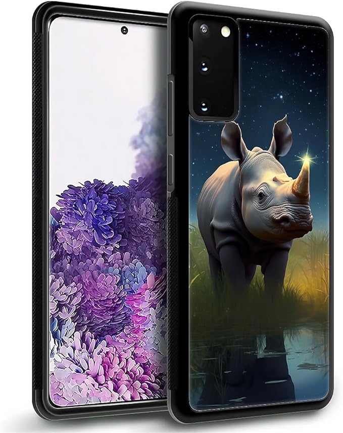 for Samsung Galaxy S20 Case, Rhino Water Marshes Pattern Graphic Design Girl - Image 4