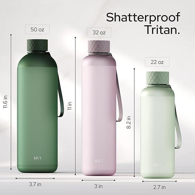 KIVY Large Water Bottle 50oz Fits Backpack & Cupholder - Image 4