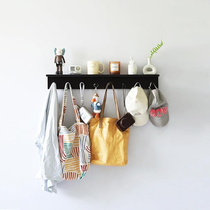 Entrance Coat Rack ，Coat Hooks, Wall-Mounted Wooden Hook Rack, Wall-Mounted - Image 8
