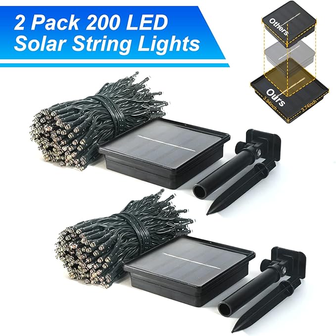 JMEXSUSS 2 Pack Solar String Lights Outdoor Waterproof, Total 400 LED 151FT - Image 9