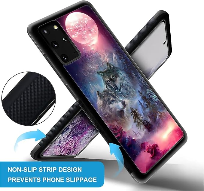 for Samsung Galaxy S20 Plus Case, Star Two Wolfs Howling Pattern Graphic Design - Image 5